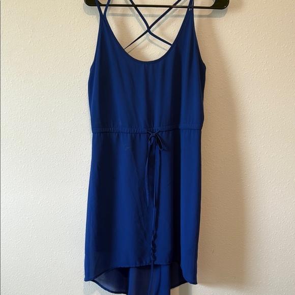 Vintage Y2K Rory Beca Forever 21 Blue High-Low Sundress with Tie Front - Picture 1 of 4